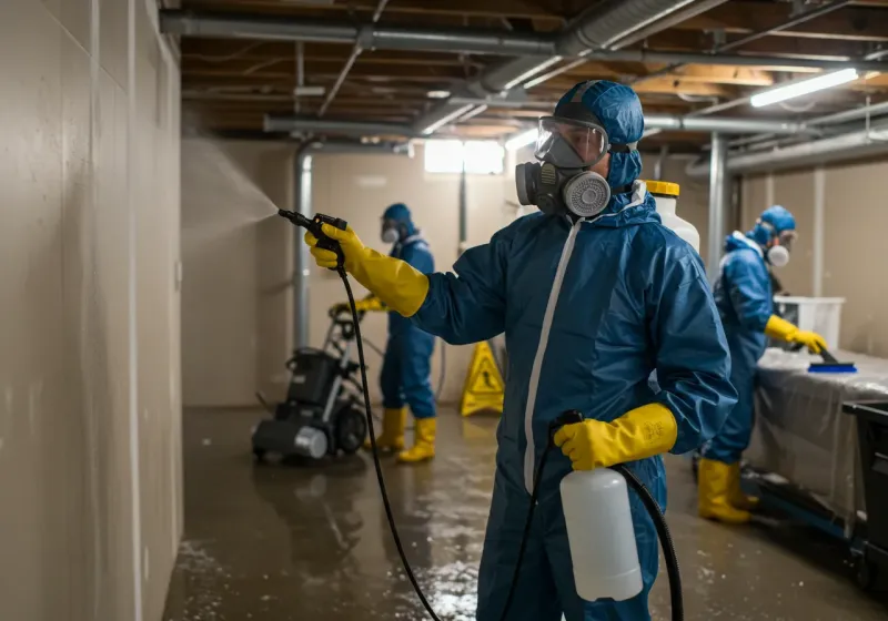 Basement Sanitization and Antimicrobial Treatment process in Rising Sun, IN