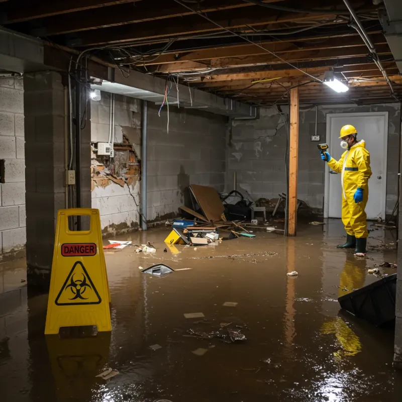 Flooded Basement Electrical Hazard in Rising Sun, IN Property