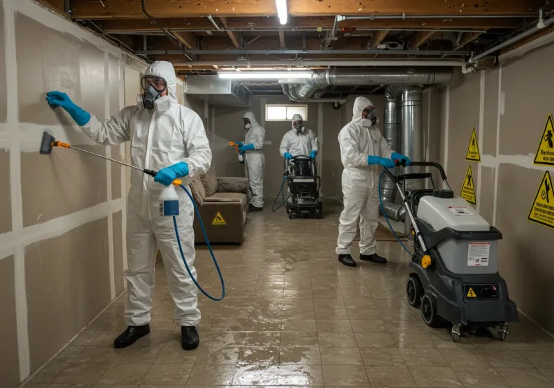 Basement Moisture Removal and Structural Drying process in Rising Sun, IN